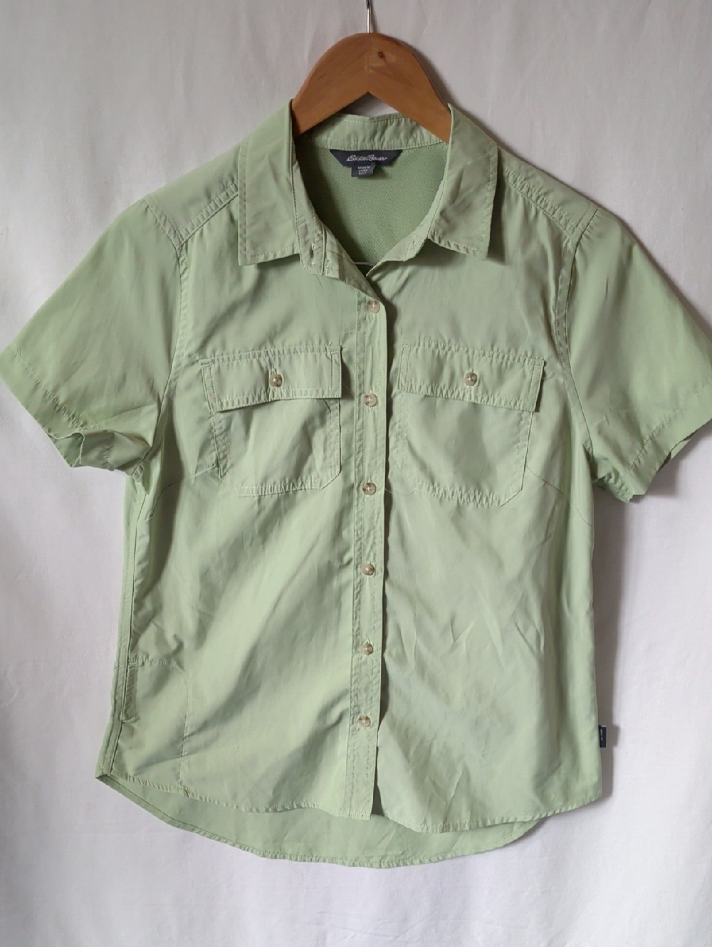 Eddie Bauer Adventure Light Green Short Sleeve Button-Up Shirt